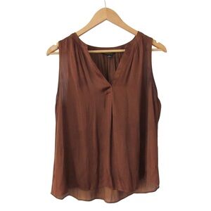 Banana Republic Brown Sleeveless Blouse Small Flowy Careerwear Office Classic